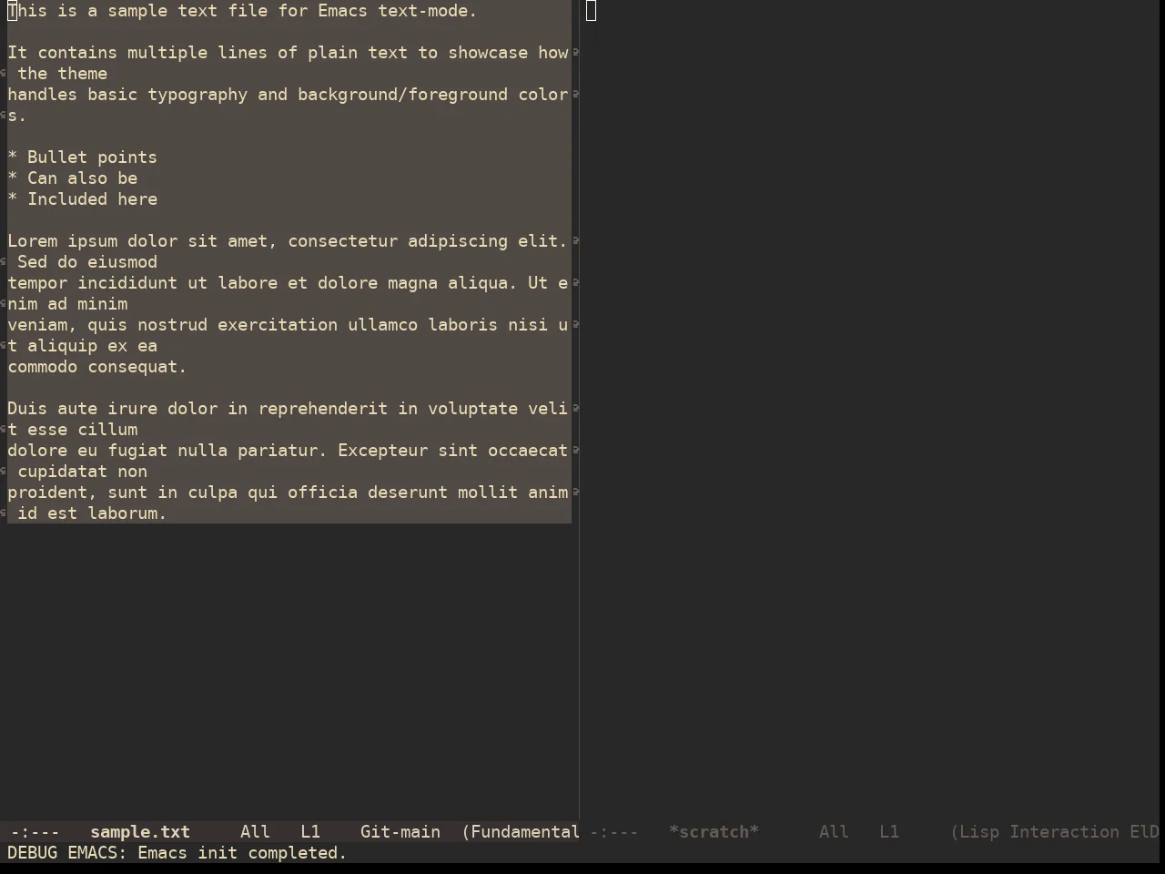 Doom Gruvbox Theme in fundamental-mode