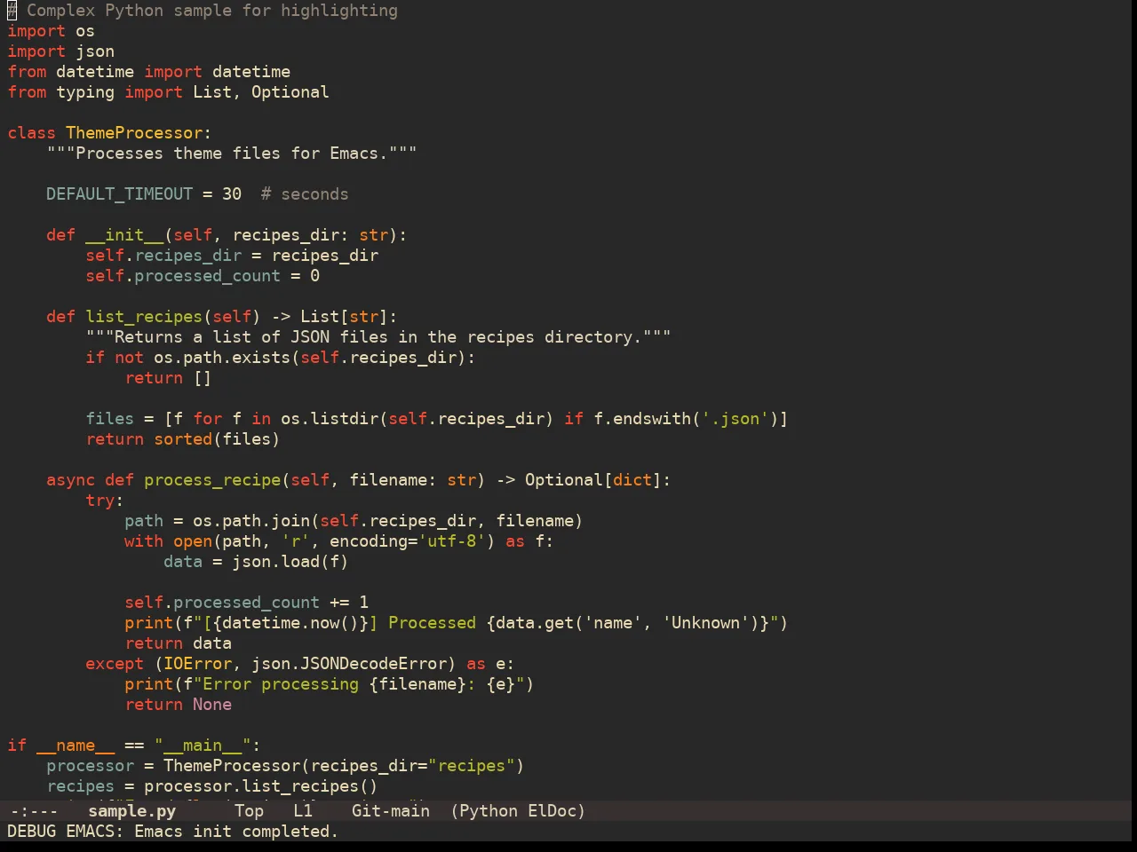 Doom Gruvbox Theme in python-mode