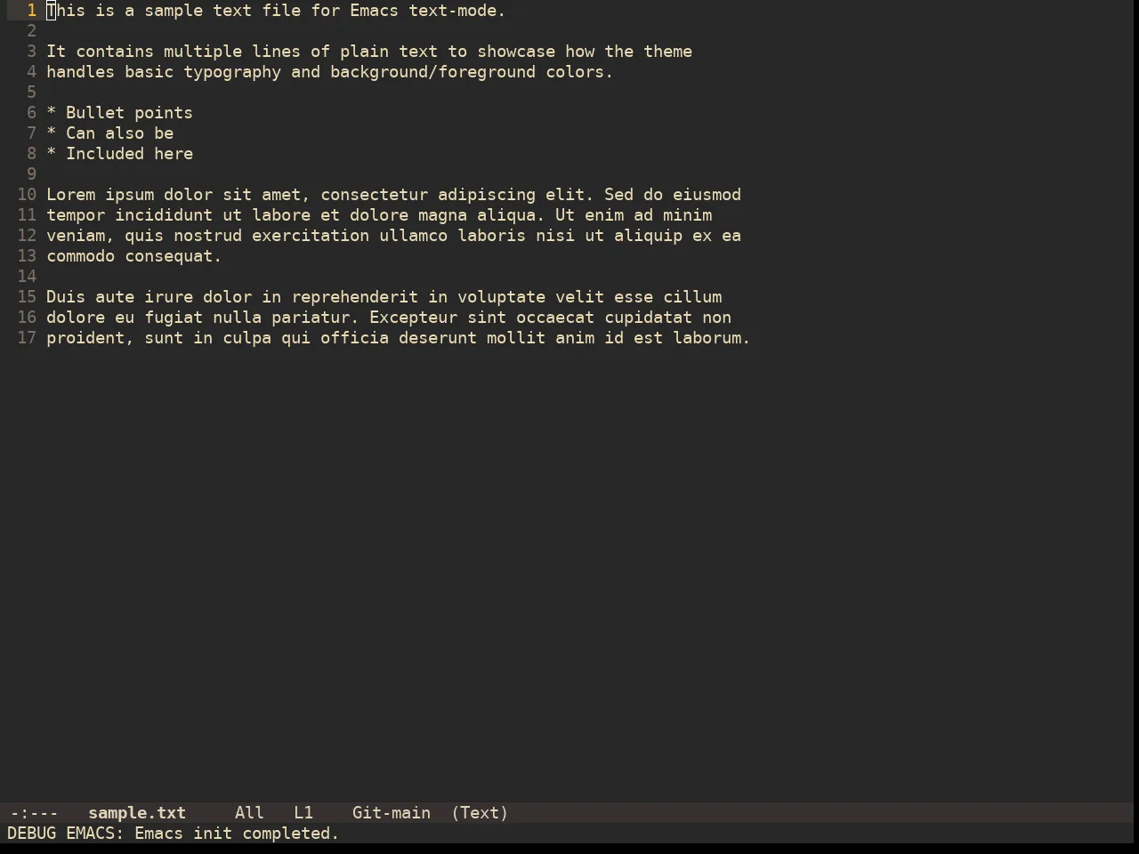 Doom Gruvbox Theme in text-mode
