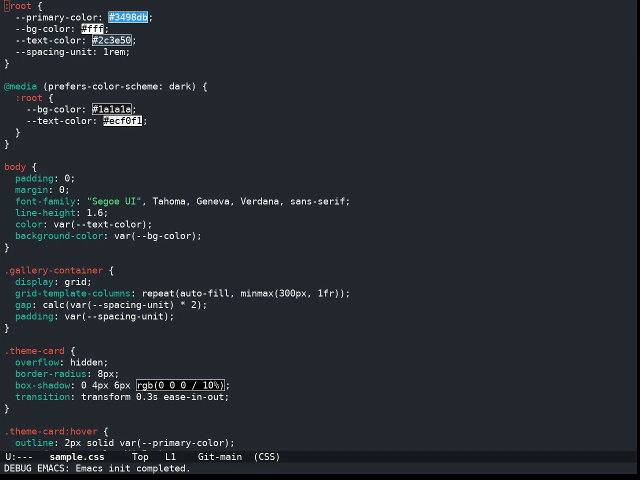 Doom Henna Theme in css-mode