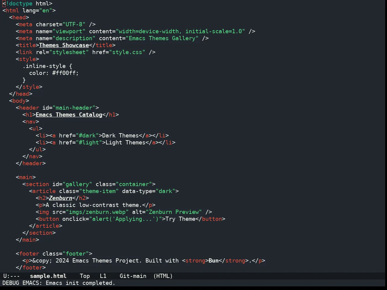 Doom Henna Theme in html-mode
