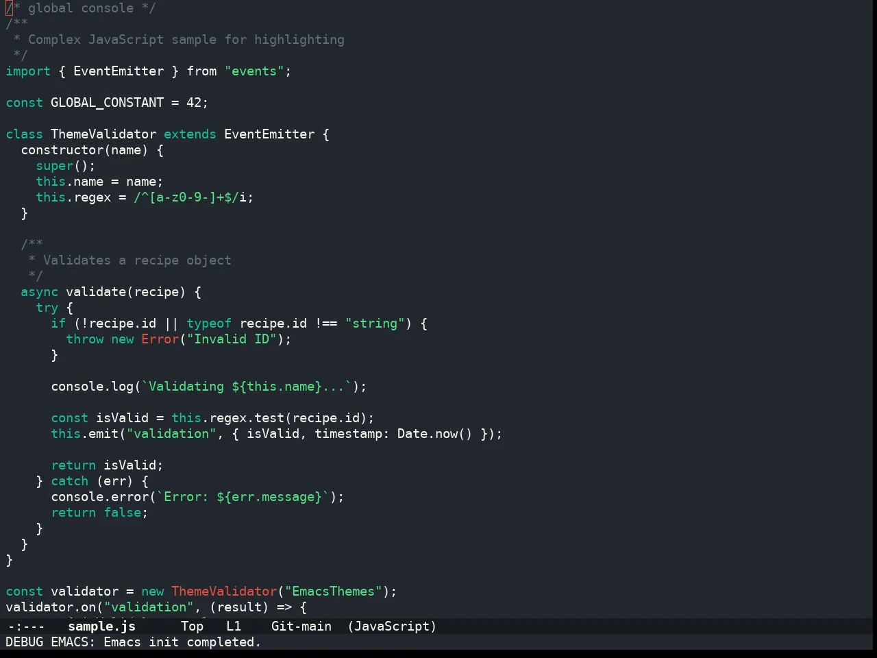 Doom Henna Theme in javascript-mode