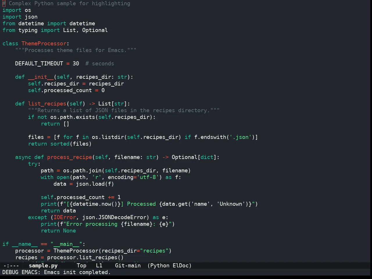 Doom Henna Theme in python-mode
