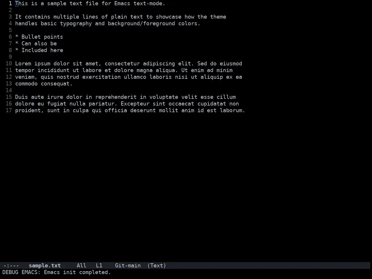 Doom Homage Black Theme in text-mode