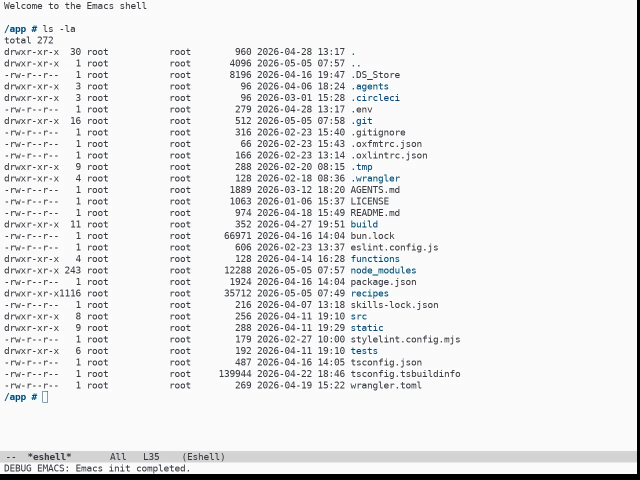 Doom Homage White Theme in eshell