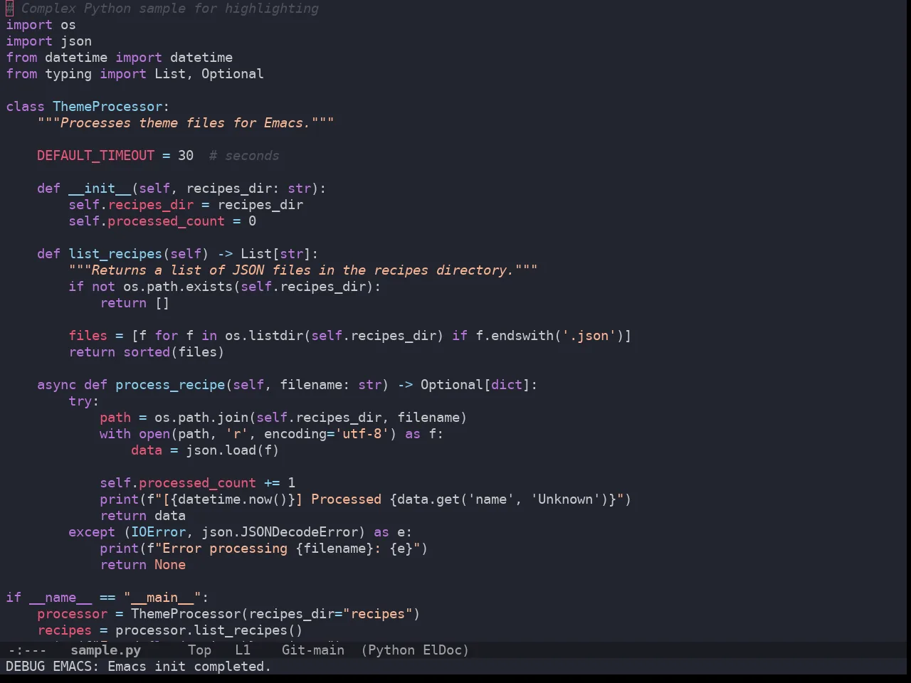 Doom Horizon Theme in python-mode