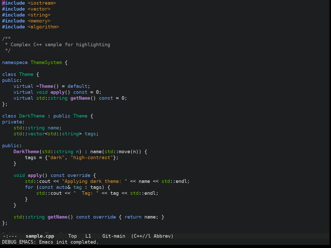 Doom Iosvkem Theme in c++-mode