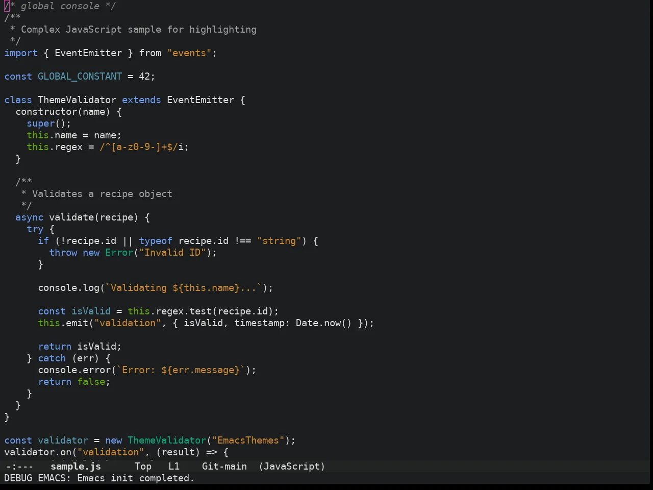 Doom Iosvkem Theme in javascript-mode