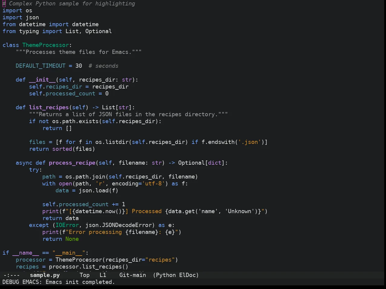 Doom Iosvkem Theme in python-mode