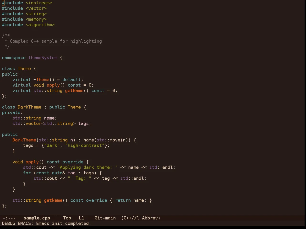 Doom Lantern Theme in c++-mode