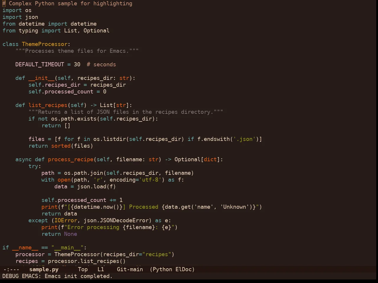 Doom Lantern Theme in python-mode