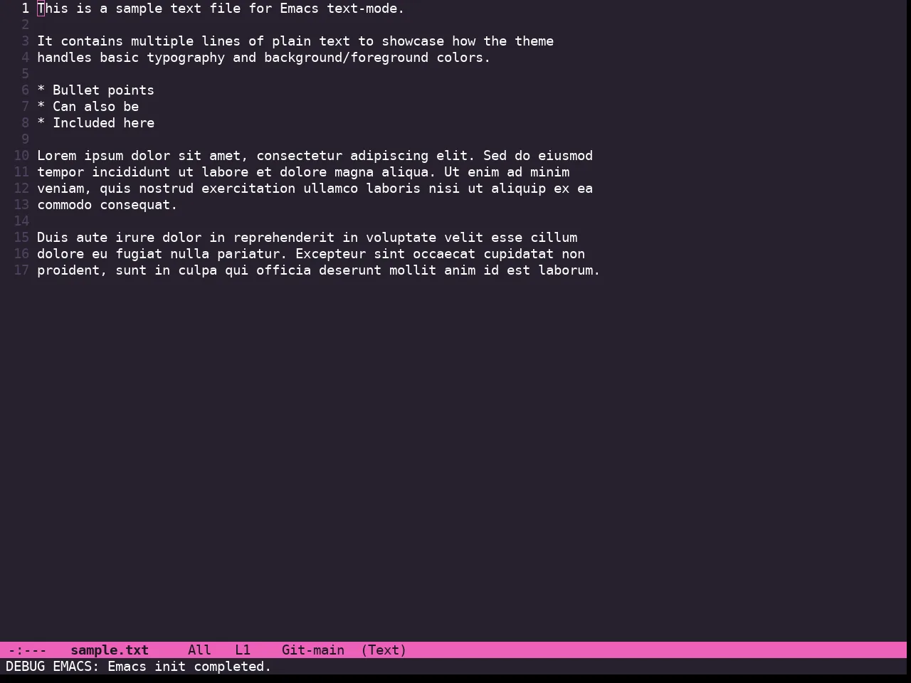 Doom Laserwave Theme in text-mode