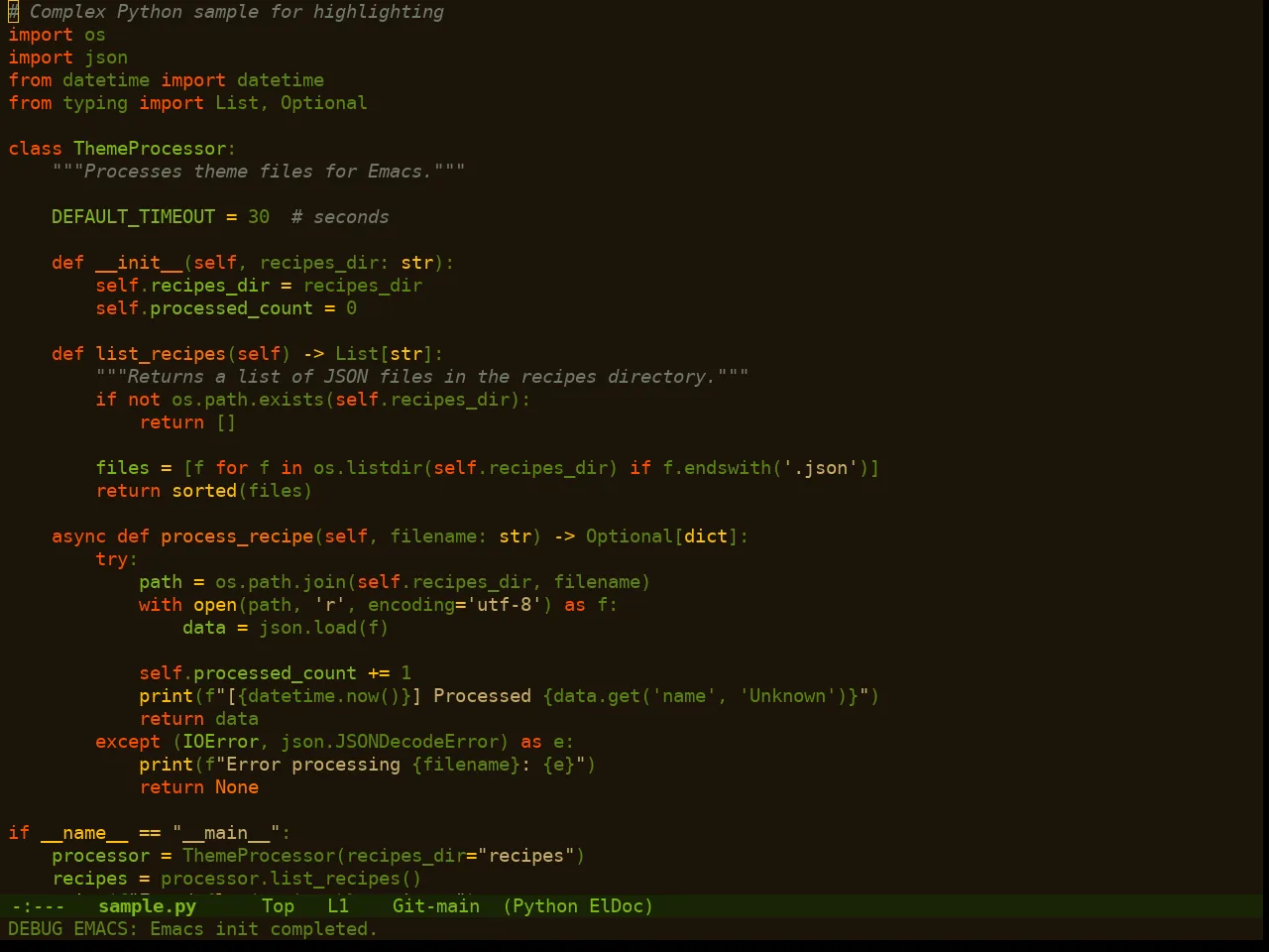 Doom Manegarm Theme in python-mode