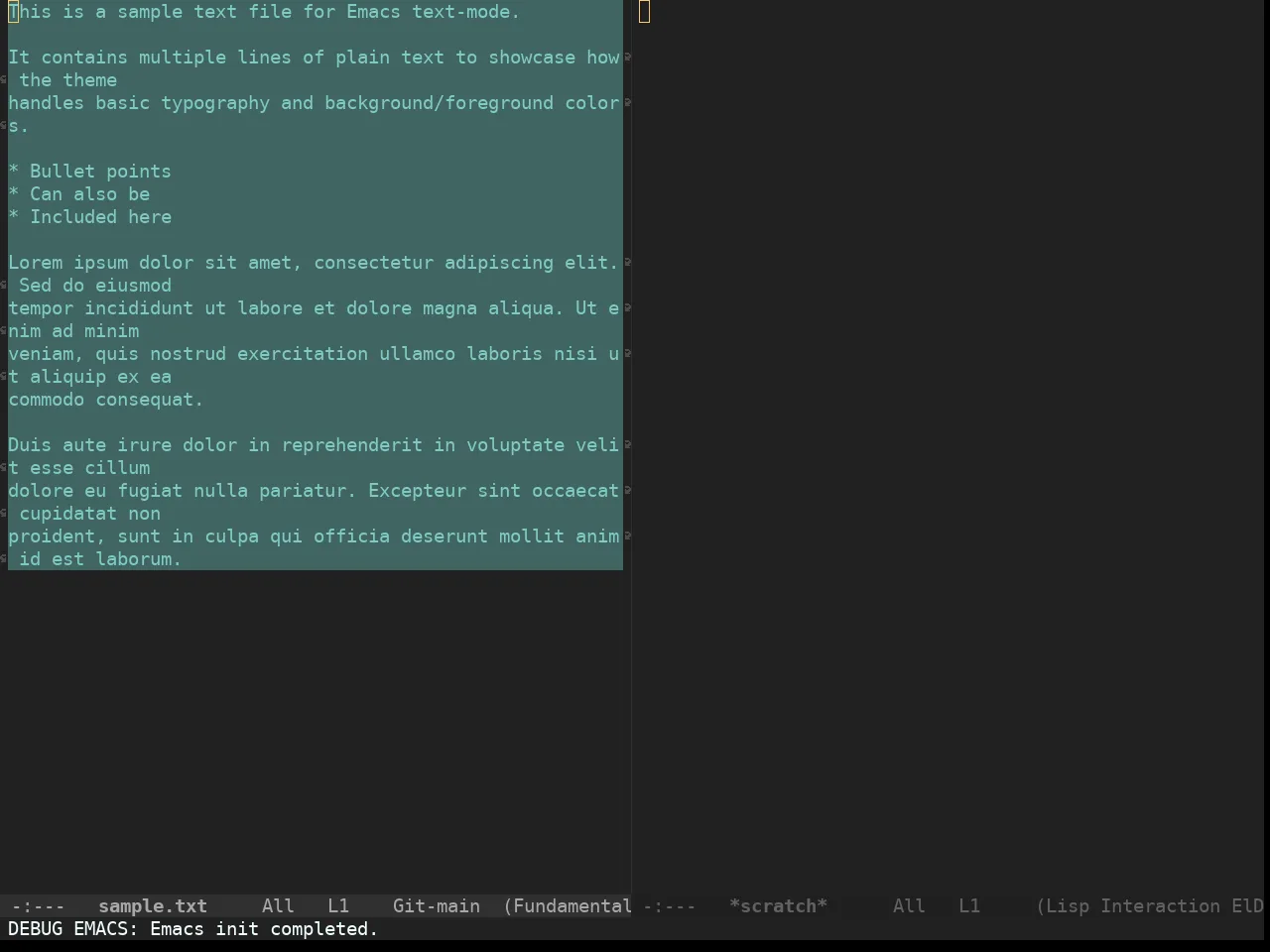 Doom Material Dark Theme in fundamental-mode