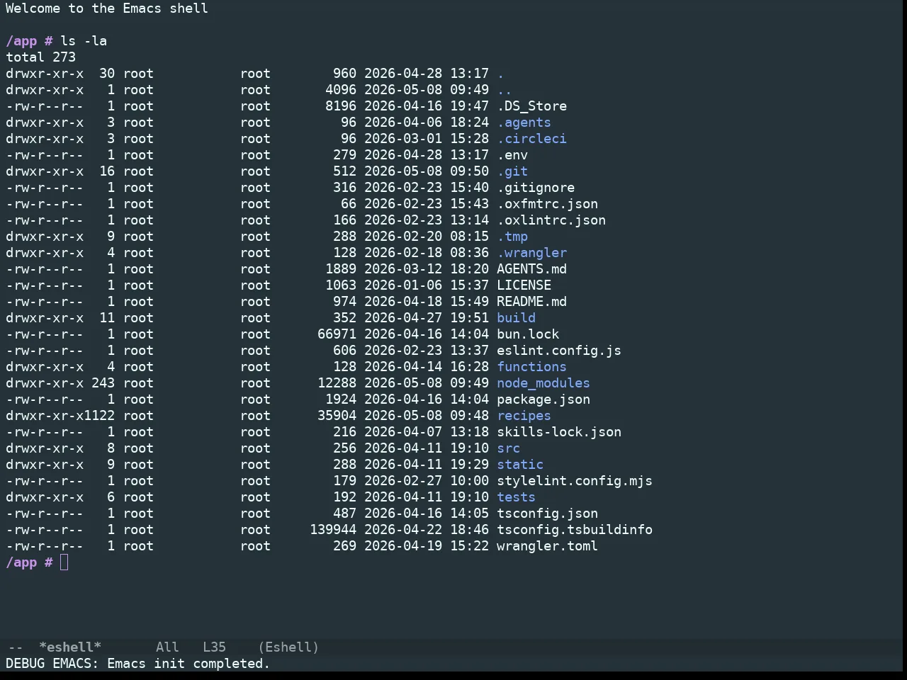 Doom Material Theme in eshell