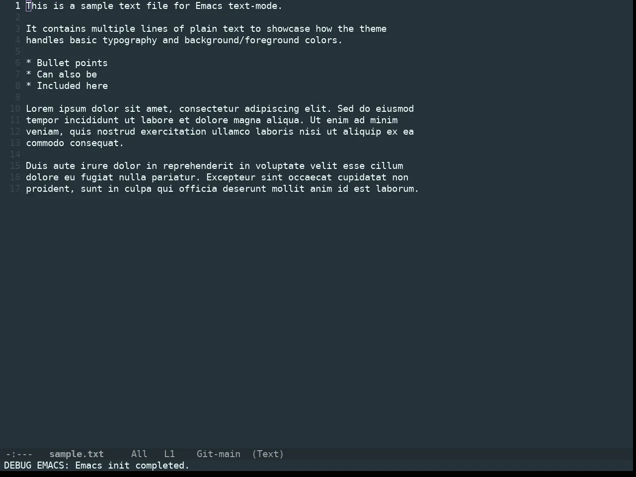 Doom Material Theme in text-mode