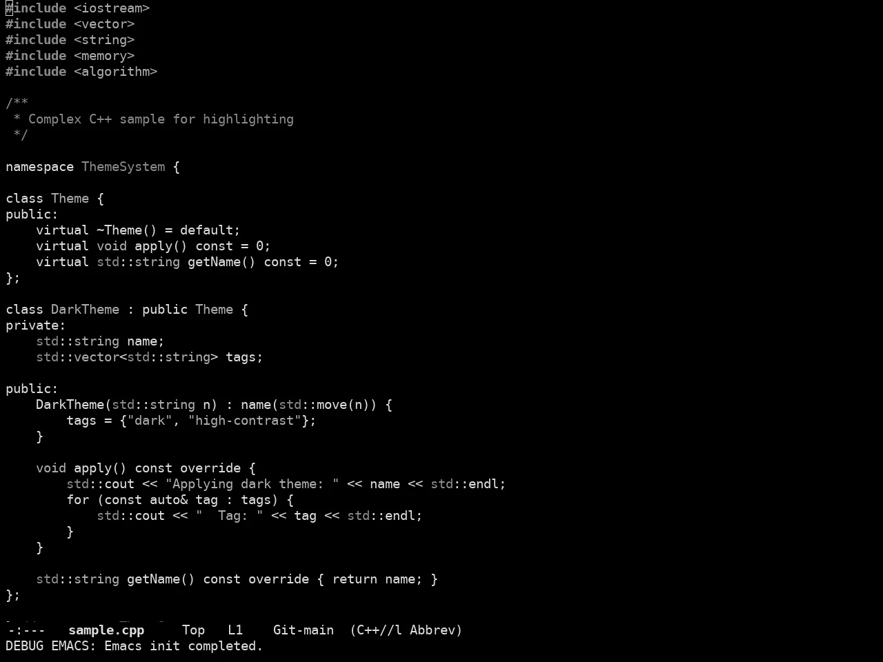 Doom Meltbus Theme in c++-mode