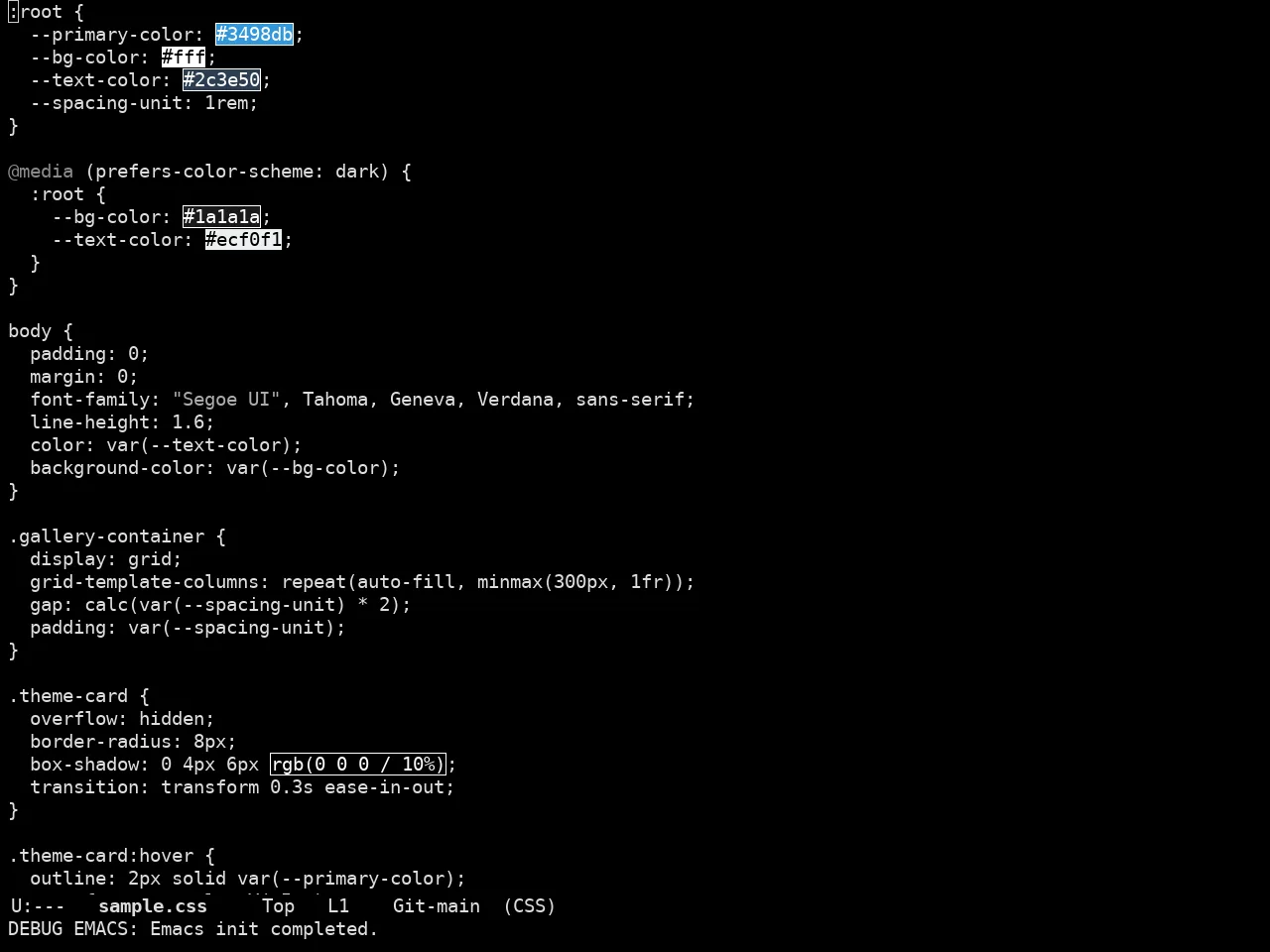 Doom Meltbus Theme in css-mode