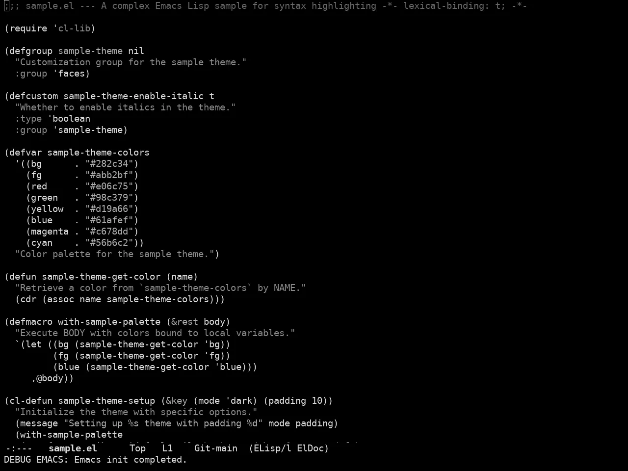 Doom Meltbus Theme in emacs-lisp-mode