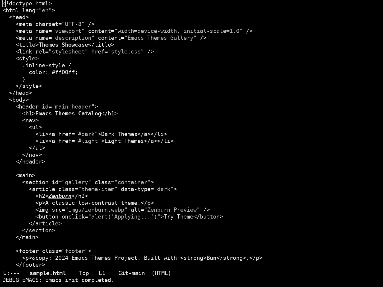 Doom Meltbus Theme in html-mode