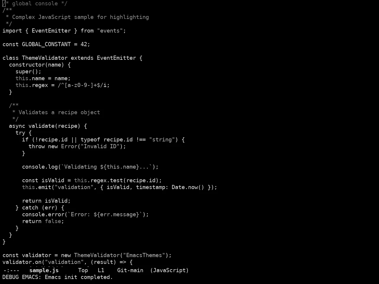 Doom Meltbus Theme in javascript-mode