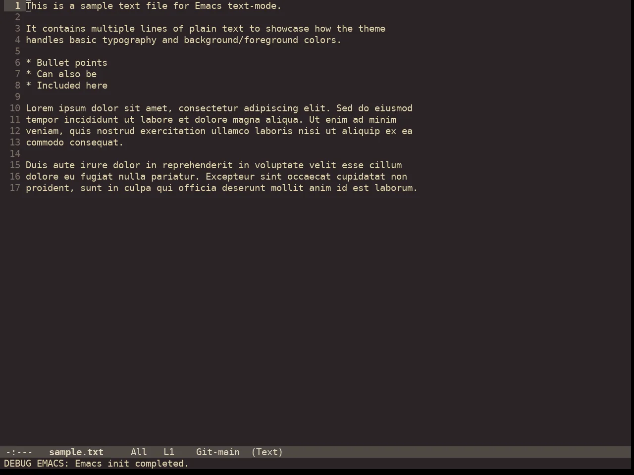 Doom Miramare Theme in text-mode