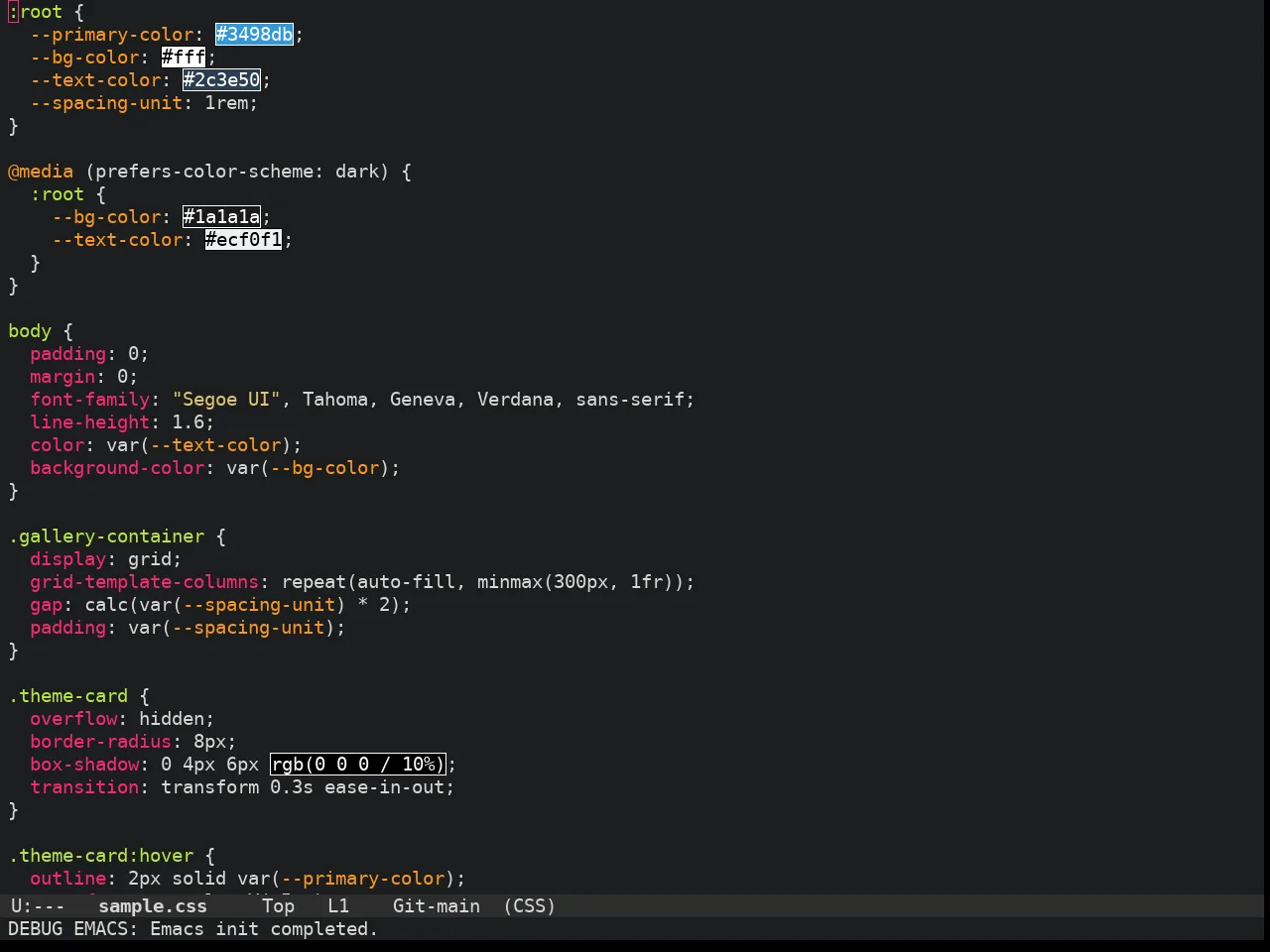 Doom Molokai Theme in css-mode