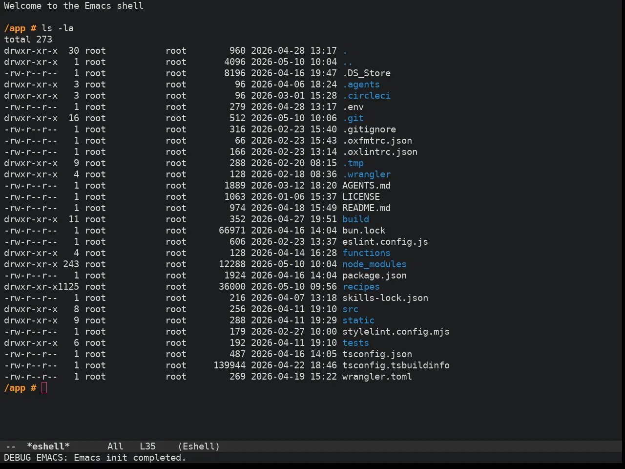 Doom Molokai Theme in eshell