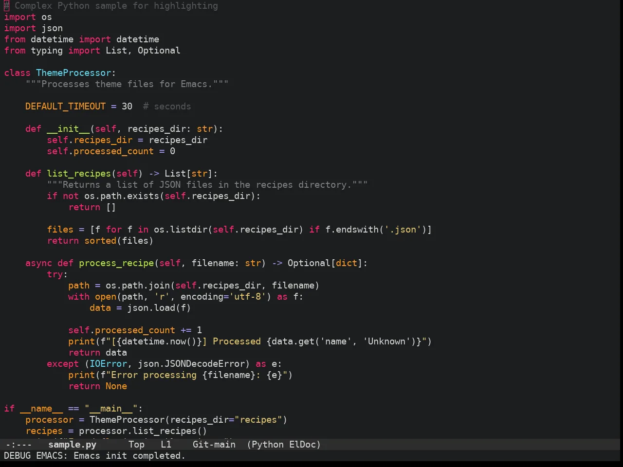 Doom Molokai Theme in python-mode