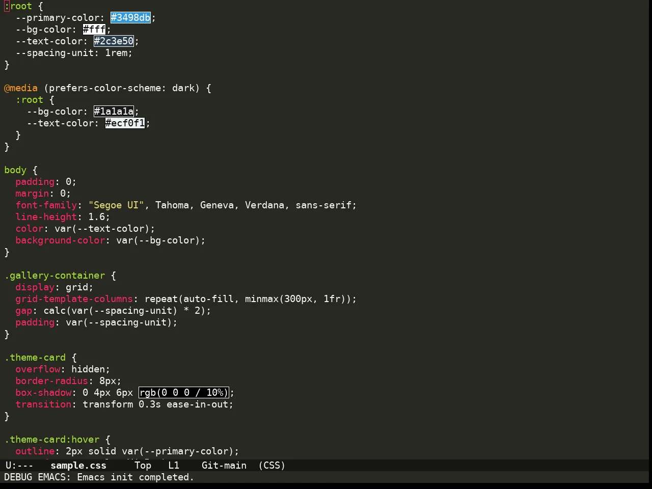 Doom Monokai Classic Theme in css-mode