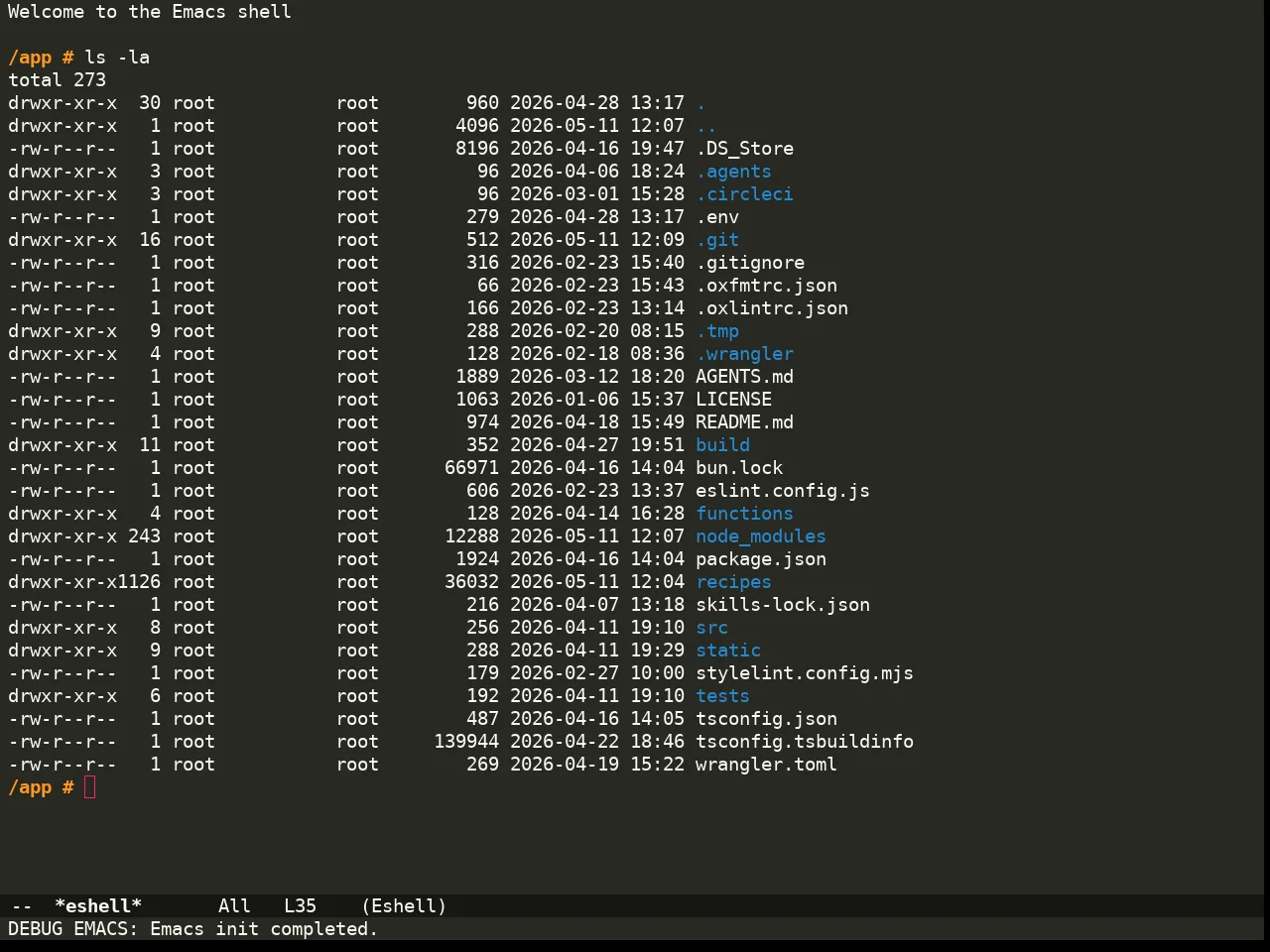 Doom Monokai Classic Theme in eshell