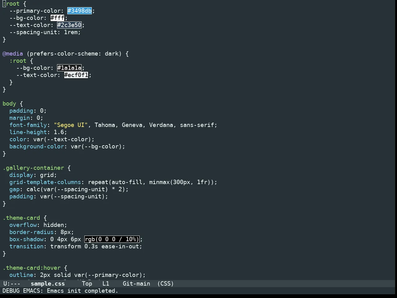 Doom Monokai Machine Theme in css-mode