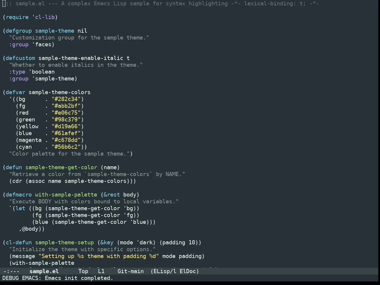 Doom Monokai Machine Theme in emacs-lisp-mode