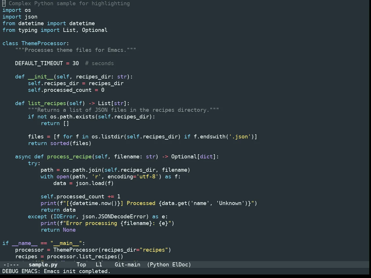 Doom Monokai Machine Theme in python-mode
