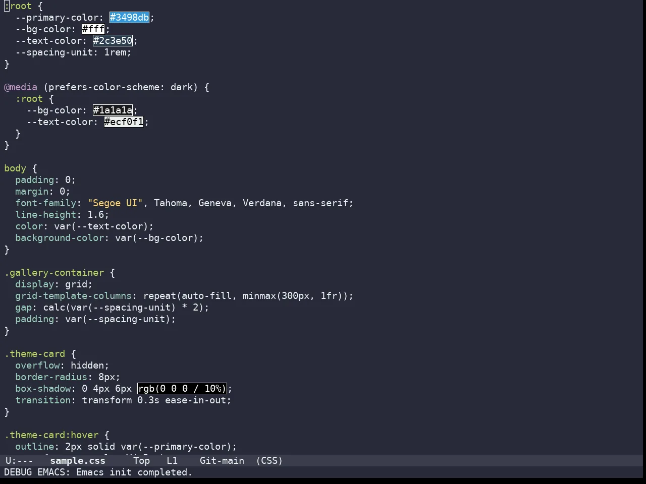 Doom Monokai Octagon Theme in css-mode