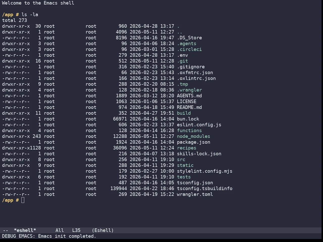 Doom Monokai Octagon Theme in eshell