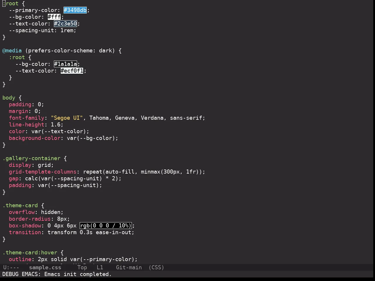 Doom Monokai Pro Theme in css-mode