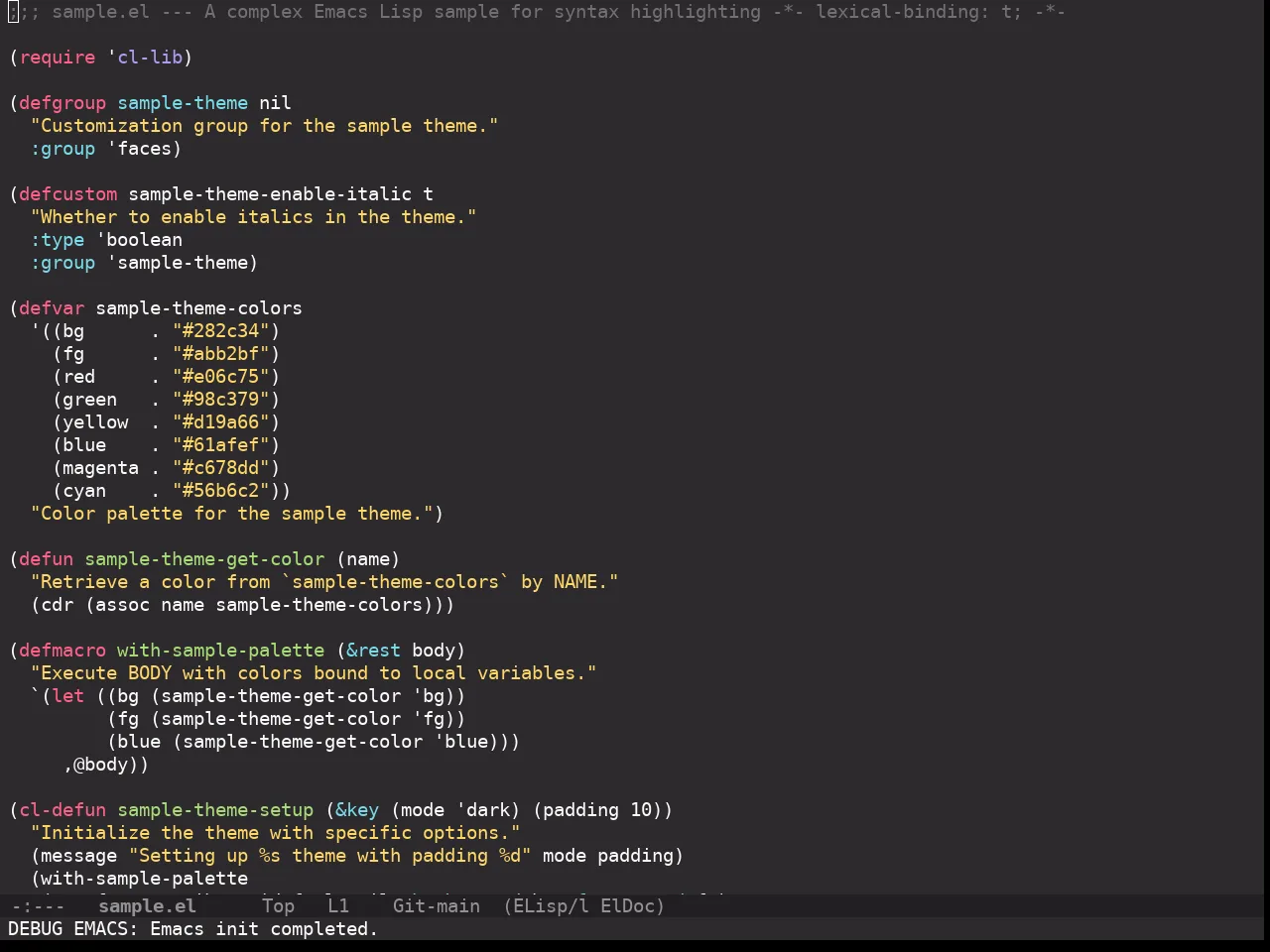 Doom Monokai Pro Theme in emacs-lisp-mode