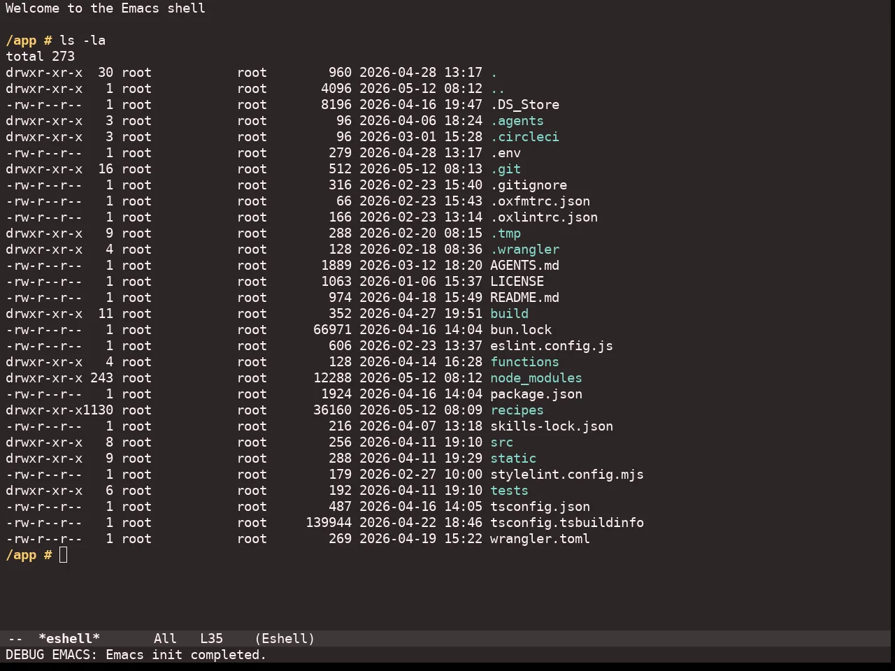 Doom Monokai Ristretto Theme in eshell