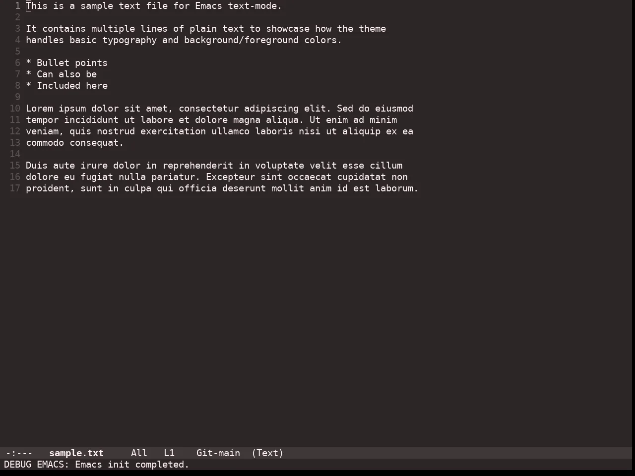 Doom Monokai Ristretto Theme in text-mode