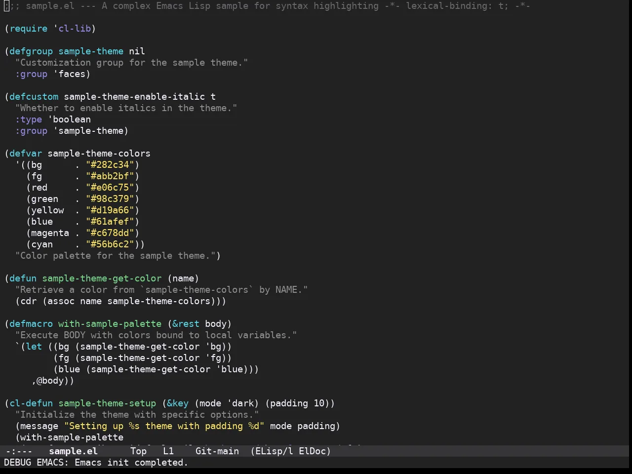 Doom Monokai Spectrum Theme in emacs-lisp-mode