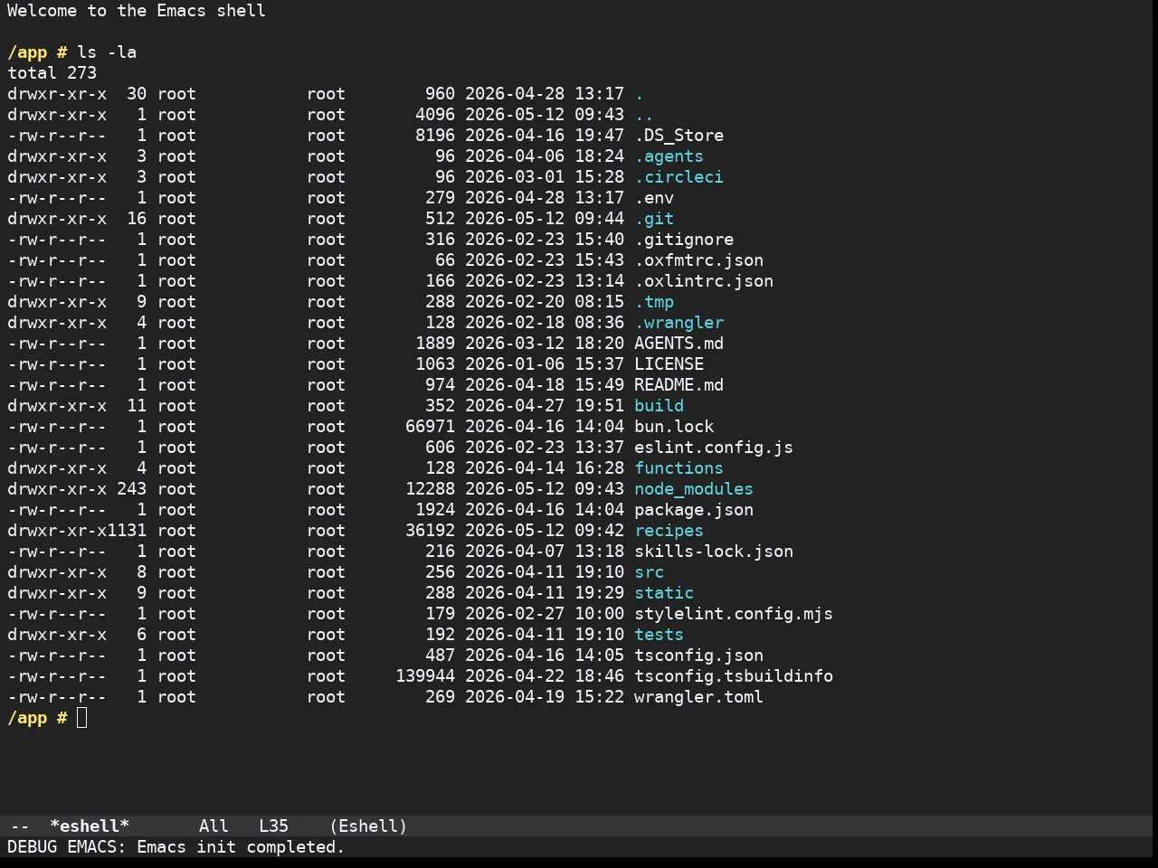Doom Monokai Spectrum Theme in eshell