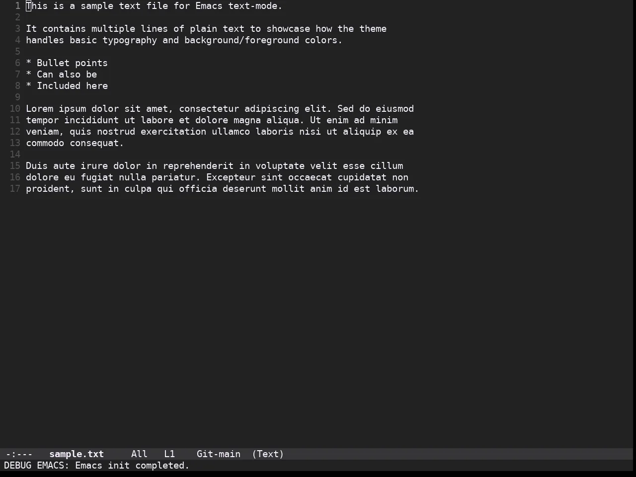 Doom Monokai Spectrum Theme in text-mode