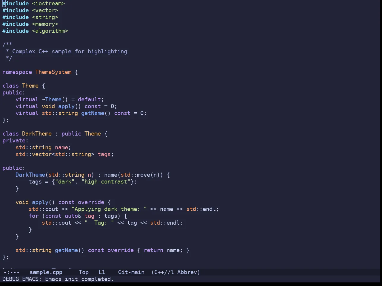 Doom Moonlight Theme in c++-mode