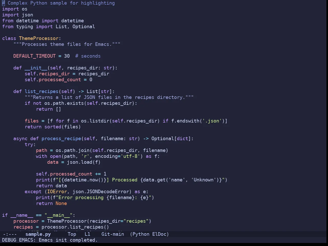 Doom Moonlight Theme in python-mode