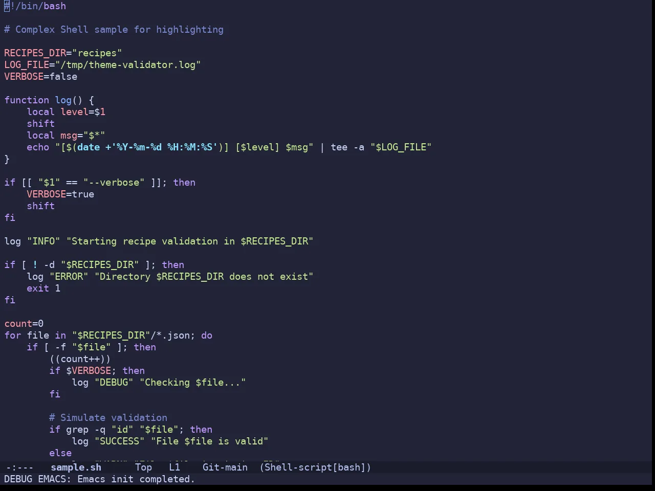 Doom Moonlight Theme in sh-mode