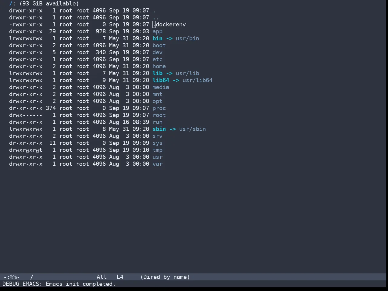 Doom Nano Dark Theme in dired
