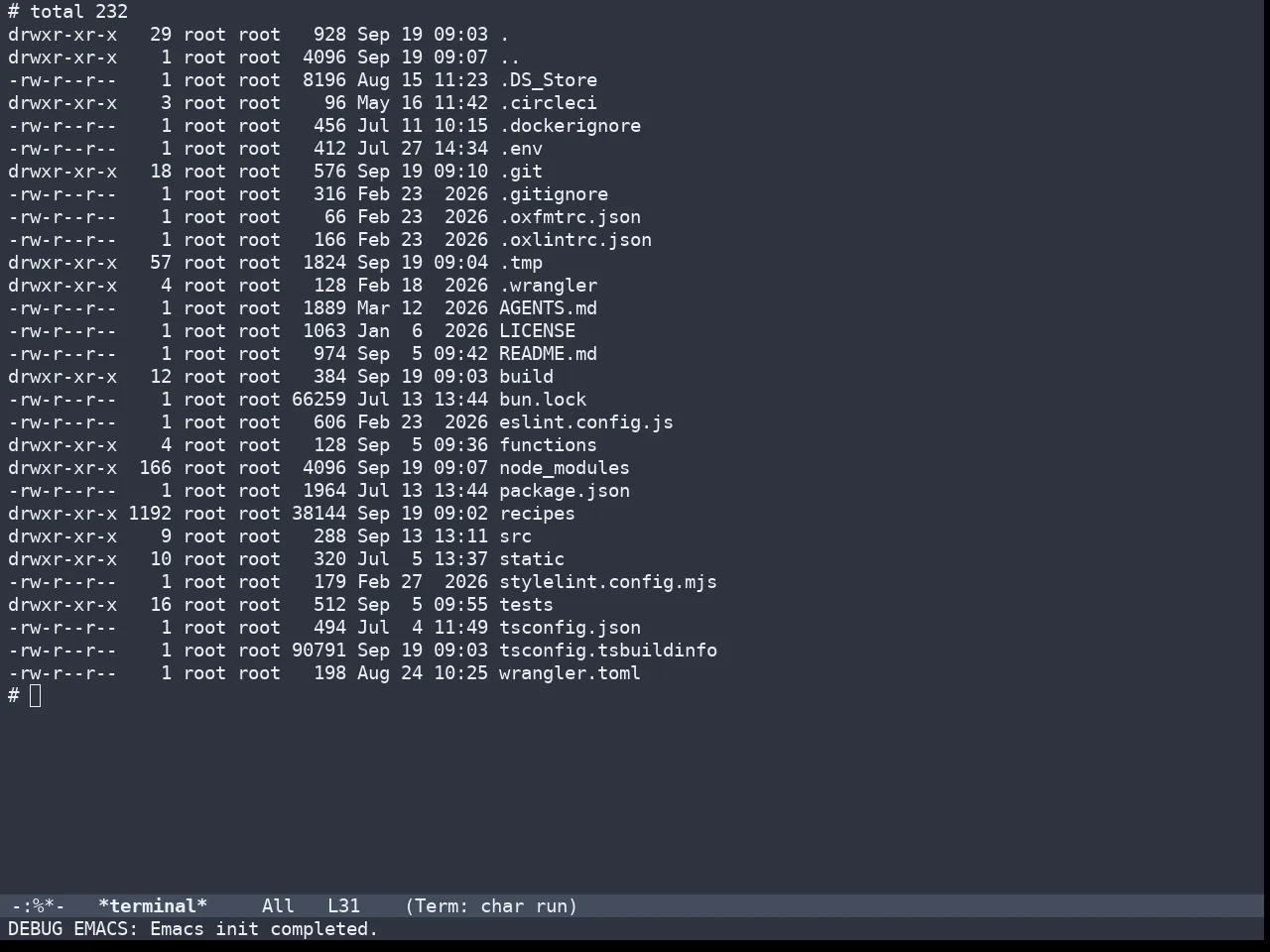 Doom Nano Dark Theme in term