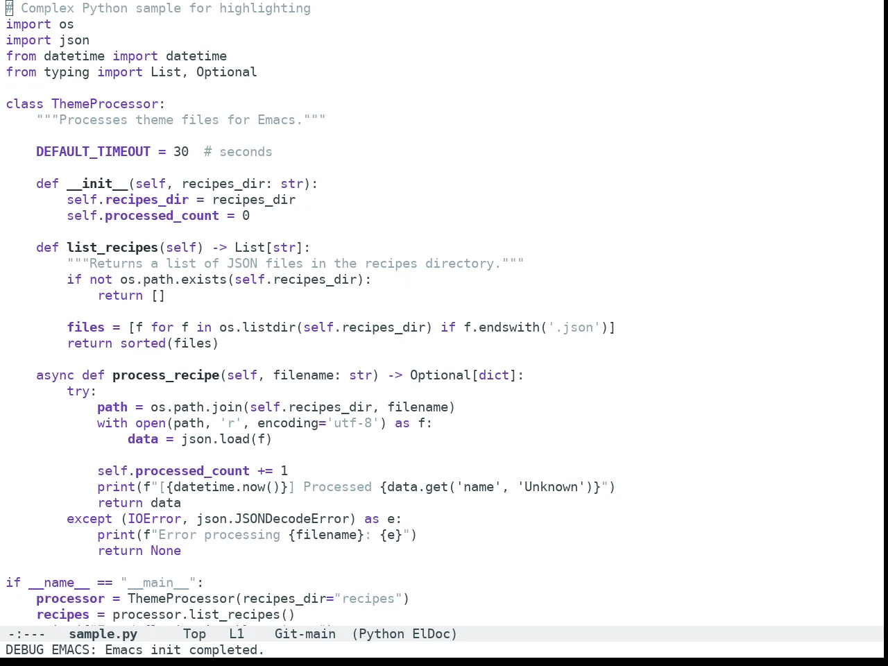 Doom Nano Light Theme in python-mode
