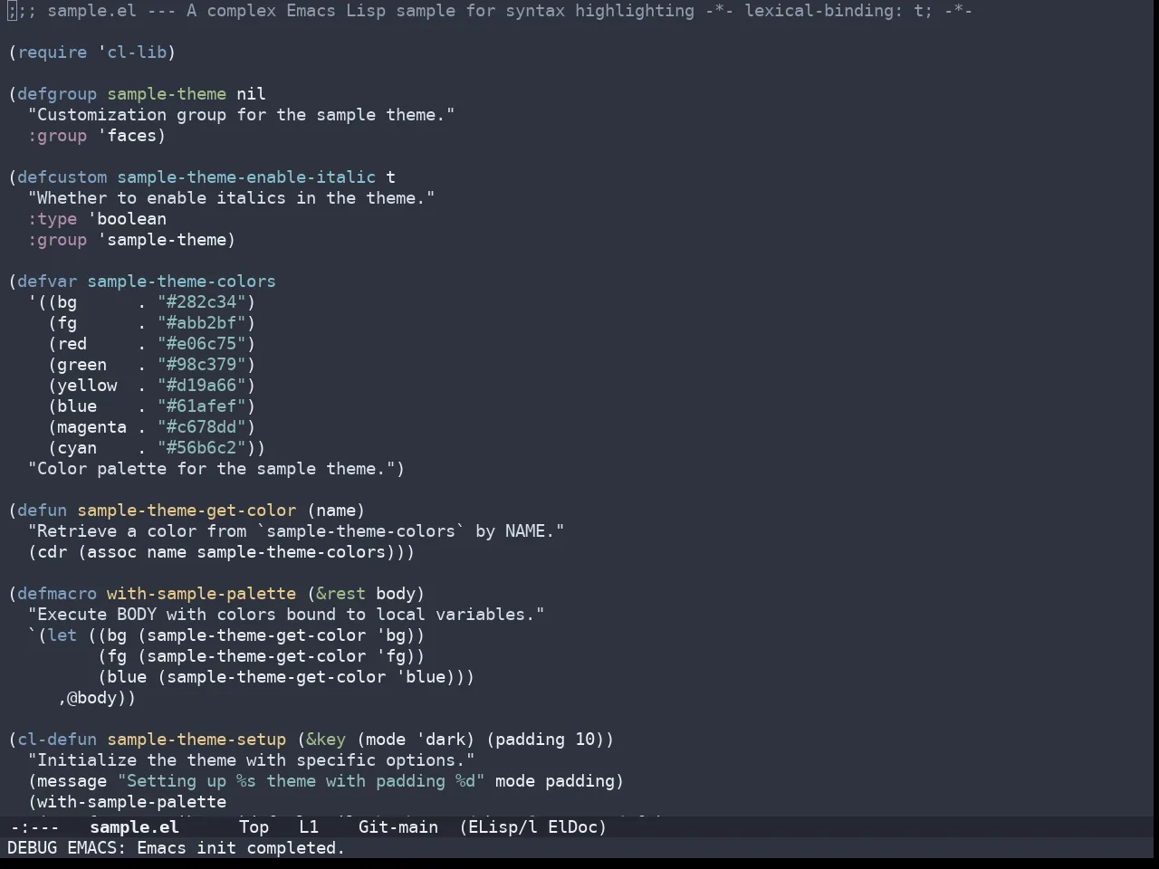 Doom Nord Aurora Theme in emacs-lisp-mode